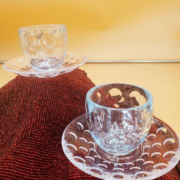 Set Of 2 Guzzini Venice Bubble Expresso Cup w/Saucer, Made In Italy (C21)** - Picture 2 of 12